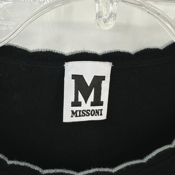 shirt top tee sweater short sleeve designer knit black crewneck S 6 42 - Picture 7 of 8